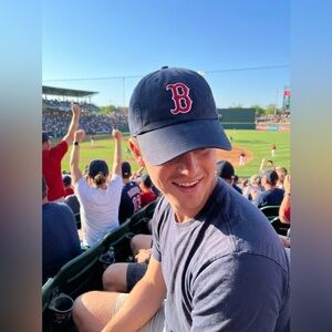 Mens 47 Boston Red Sox Blue Franchise
Fitted Baseball Hat Cap LARGE Red white